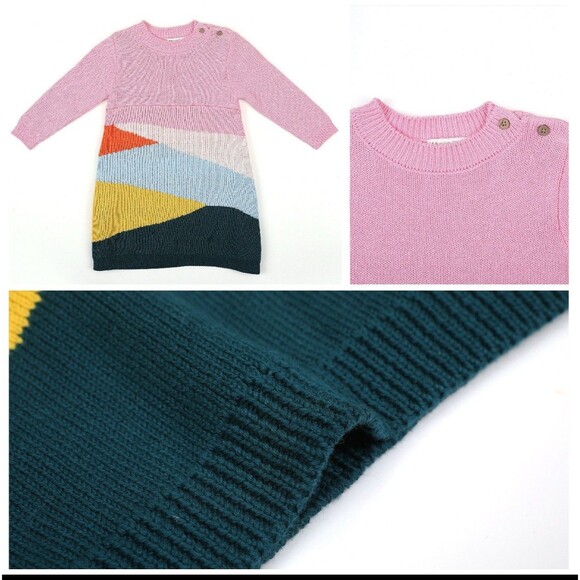 Munich Blue Baby Girl Infant Toddler Child Lot Of 3 Sweater Dresses 18-24 Months - Picture 7 of 16